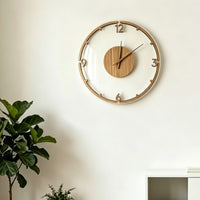 Silent Wooden Wall Clock Wood-Grain Minimalist Wall Clock Modern Natural for Living Room