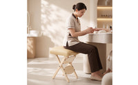 Wooden Portable Folding Massage Stool Padded Folding Massage Stool Lightweight for Beauty Salons