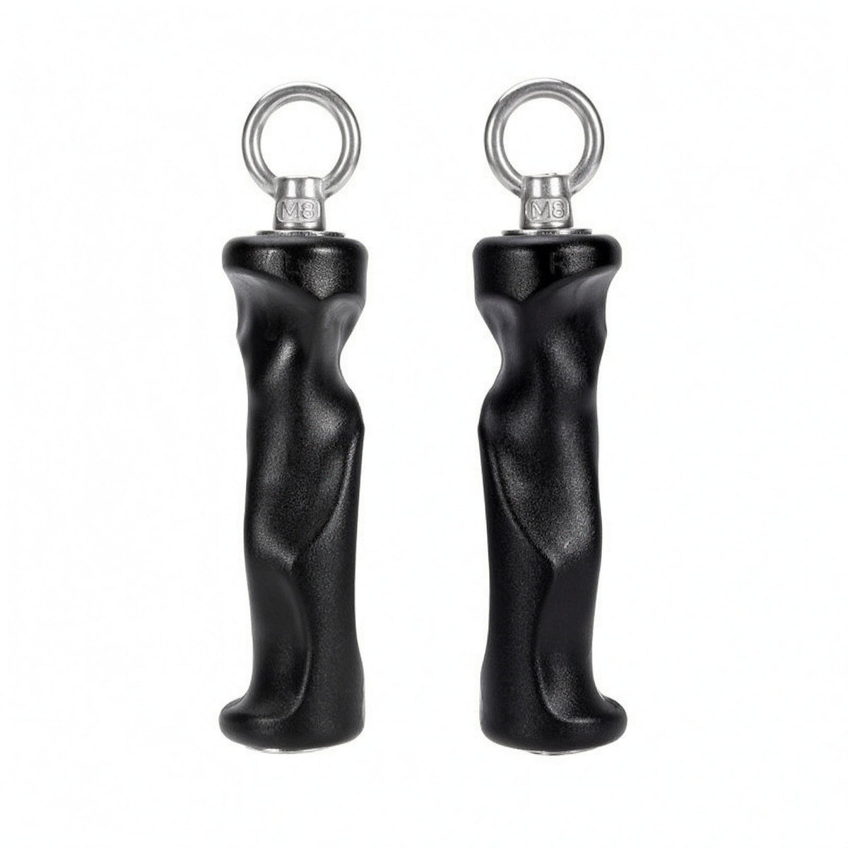 2 Pieces Metal Rings Fitness Grip Handles Molded Ergonomic Grip Handles Black Exercise Gear Long-Lasting