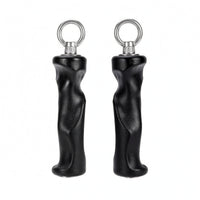 2 Pieces Metal Rings Fitness Grip Handles Molded Ergonomic Grip Handles Black Exercise Gear Long-Lasting