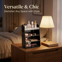 Acrylic Makeup Organizer Multi-Layer Drawer Storage Box, Stackable Desktop for Vanity Table, Clear Cosmetic for Bathroom