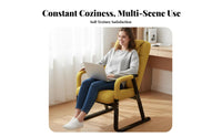 Comfortable Padding Adjustable Recliner With Headrest Reclining Chair Padded Removable pad Folding Seat Includes beverage holder for Office Workers, Homeowners, Dorm Room, resting, Balcony, Backyard