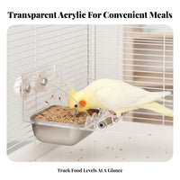 Birds Feeder Birds Food and Water Bowl Easy to Clean Dispenser for Cockatiels