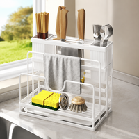 Hygienic Knife Block, Knife and Utensil Holder, Carbon Steel, Modern Countertop Storage, Integrated Block