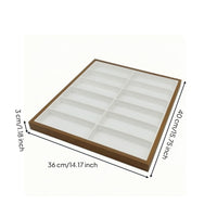 Wooden Eyeglasses Display Tray Walnut Eyeglass Storage Organizer Tray Divided Sunglass Organizer Open-Top for Collectors, Retailers, Home Organization