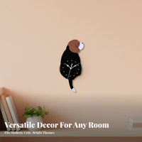 Swinging Tail Dog Clock Creative Design Puppy Pendulum Clock House Decoration DIY Non-Fading for Nursery