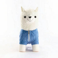 Alpaca Stool Soft Fabric Animal Stool Pouf Cute Furniture Floor-Standing for Children, Nursery, Playroom