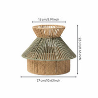Woven Paper Rope Lampshade Handwoven Design Tiered Lampshade Pastoral Atmosphere Bohemian Pendant Shade for Kids, Nursery, Bedroom