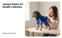 Four-Legged Dog Hoodie Button Closure 4-Leg Dog Hoodie Sporty Design Striped Pet Sweatshirt for Dogs, Cat Owners, Outdoor, Cold Weather, Home Lounging