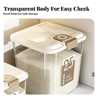 Rice Storage Container Moisture-Resistant Airtight Grain Bin Gasket Ed Food Storage Bin Clear View Window Transparent Food