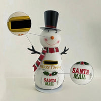 Snowman Mailbox Upright Christmas Mailbox Decor Holiday Decoration Indoor for Entryway, Tabletop