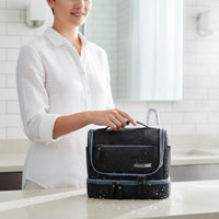 Waterproof Travel Wash Bag Water-Resistant Large Capacity Makeup Bag Portable Damp-Dry Compartment Separation Pouch for Tourists, Washroom, Gym