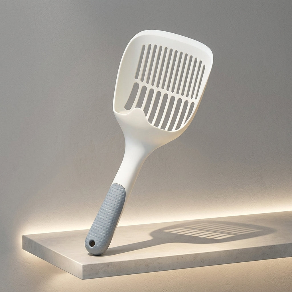 Cat Waste Sifter and Sand Sifter with Long Grip, Sieve for All Cat Waste Types, Mixed Hole Sieve Cleaning Tool