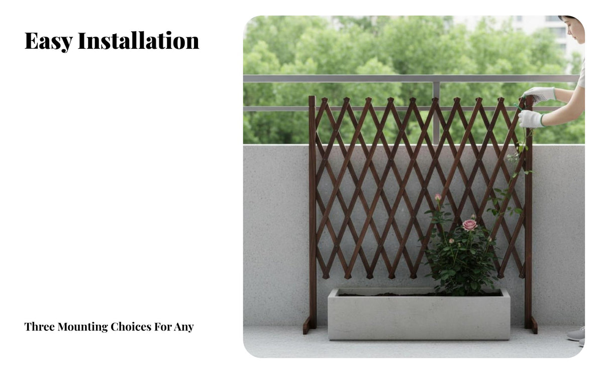 Supports Climbing Plants Expandable Lattice Trellis Decorative Expandable Lattice Panel Freestanding or Wall-Mounted Plant Support Multi-Purpose for Gardeners, Homeowners, Balcony, Patio, Yard, Backyard
