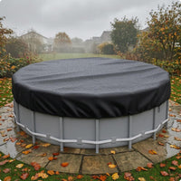Silver-Coated Overhead-Ground Pool Cover Waterproof Round Pool Cover 210D Oxford Cloth Debris Protection