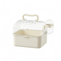 Top Handle Hamster Carrier Cage Water Bottle Portable Hamster Cage Transparent