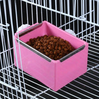 Stainless Steel Dog Bowl with Removable Stainless Bowl, Budgie Feeders for Cages, Large Square Stainless Steel Dog Bowl for Crate and Hutch
