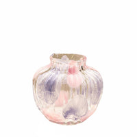 Handmade Spotted Glass Vase Unique Pattern Ribbed Glass Flower Vase Elegant Decor House Decoration Italian Design for Office