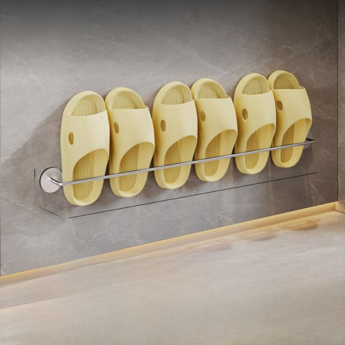 Stainless Steel Wall-Mounted Slipper Rack, No-Drill Install
