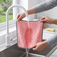 Oil Resistant Dish Cloths for Washing Up, Microfibre Cloth 25cm x 25cm, Highly Absorbent Tea Towels, Machine Washable Microfibre Construction