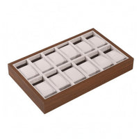 Open-Top Padded Watch Display Tray Rectangular clothLined Watch Tray