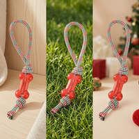 Cotton Rope Woven Pet Christmas Chew Toy for Dogs, Teeth Cleaning and Grinding