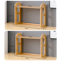 Desktop Bookshelf Versatile Bamboo Desk Shelf Movable Divider Tabletop Book Rack for Home Office