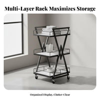 Mobile Beauty Cart Multifunctional Beauty Salon Storage Cart 360-Degree Rotating Casters Esthetician Trolley with Wheels for Barbershop