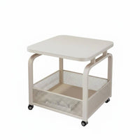 On casters 2-Tier Utility Cart Minimalist design Mobile Furniture Space Saving Storage Trolley Multi-Functional for Apartment Dwellers, Office Workers, Living Room, Bedroom, Kitchen, Bathroom
