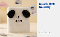 Furry Card Book, Mini Photo Album, Detachable 4-Pocket Binder, Cute Creature Cover, Idol Card Storage