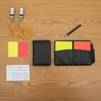 Soccer Referee Card Set Foldable Design Soccer Referee Kit Leather Case Red and Yellow Card Kit for League Games, Training Matches