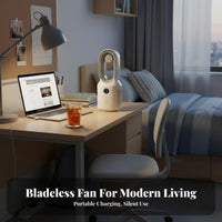 Quiet Operation USB Desk Fan Long Battery Life Desktop Air Cooler 8 Hour Run Time for Office Workers, Home Users, Dorm Room, Bedroom