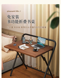 可折叠桌子卧室书桌简易电脑桌学生家用学习桌写字台床边桌小餐桌 【超值推荐·单层】80*50原木色·白架★加厚桌腿
