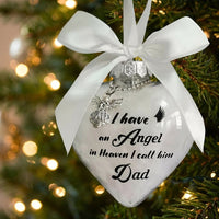 Angel Feather Easter Christmas Bauble Lightweight Angel Charm Remembrance Ornament Sturdy Bereavement Ornament for Family Members, Friends, Holiday Season, White Ribbon