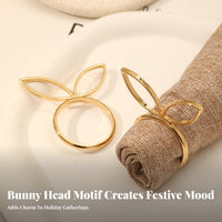 Bunny Napkin Holder Sturdy Alloy Easter Table Napkin Holder Festive Decoration Easter Serviette Buckle for Event Planners, Homemakers, Banquets