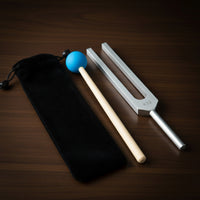 Ear-Picking Tuning Fork Accurate Tuning Fork with Striker Tool Metallic-Finish Portable for Professionals, Personal Care, Travel