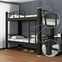Metal Bunk Bed Heavy-Duty Bunk Bed with Mattress Space-Saving Furniture for Students, Teens, Shared Bedrooms, Dorm Rooms, Residential Accommodations