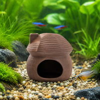 Aquarium Ceramic Terracotta Cave with Openings Hollow Aquatic Habitat Shelter for Shrimp
