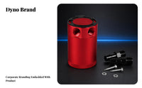 Black Top Cap 2-Port Oil Catch Can Knurled Edge Oil Catch Can