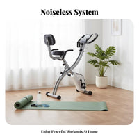 Adjustable Seat Foldable Exercise Bike Quiet Operation Folding Exercise Bike LCD Monitor Home Gym Equipment Pulse Sensor for Apartment