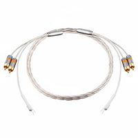 Phono RCA Cable with Ground Wire Twisted Pair Braiding for Vinyl Enthusiasts