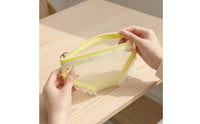 Zippered Pouch with Metal Loop Transparent Mesh Storage Pouch Transparent