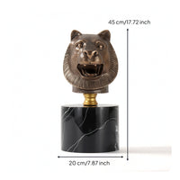 Animal Bust Sculpture Metal-Like Tabletop Ornament Small Tabletop Statue for Homeowners, Living Room