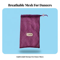 Ballet Footwear Pouch Breathable Mesh Dance Footwear Pouch Portable Drawstring Mesh Pouch for Dancers, Girls, Travel, Home Storage