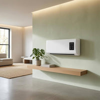 Rounded Corners Slim Wall Heater Long Air Outlet Touch Control Heater White Home Appliance