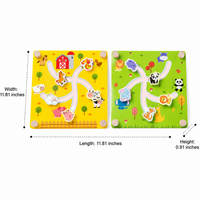 Wooden Maze Game, Double-Sided Logic Puzzle Board, 22x23.2cm Problem Solving Spatial Reasoning for Kids 4-6 Years
