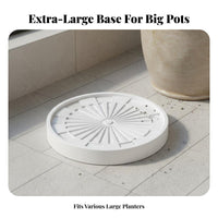 Round Plant Roller Base Water Reservoir Plant Pot Tray with Wheels Floor Pection Wheeled Planter Tray for Gardeners, Seniors, Indoor, Patio, Garden