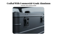 Waterproof Lidded Storage Trunk Large Capacity Latching Aluminum Case Multi-Functional Organizer Chest Portable for Campers, Outdoor fans, Homeowners, Camping, journey journeys