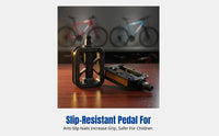 Kids Bike Pedals, Universal Child Pedal, Trail Bike Foot Pegs, Anti-Slip, Reflective, Compatible with Metric/British/American