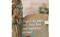 Intricate Details Kneeling Angel Statue Gift Idea Cross Memorial Ornament Hand-Painted for Graveyard